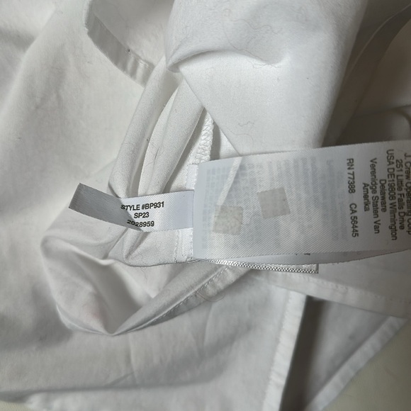 J.Crew Cotton-blend whitepoplin puff-sleeve ruffle top women’s Small - Picture 4 of 11